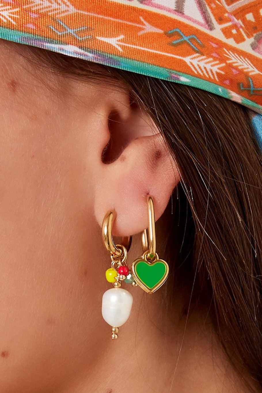 Coloured heart earrings Rose Stainless Steel Picture3